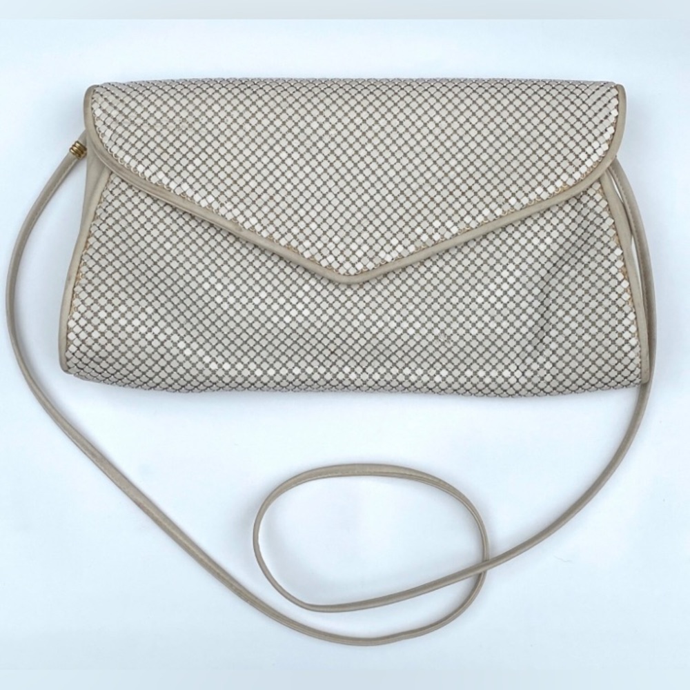 Whiting & Davis - VINTAGE - GUC - Cream Mesh Crossbody Bag